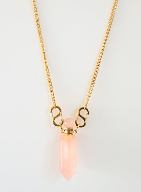 Collana Quarzo rosa | 80 cm