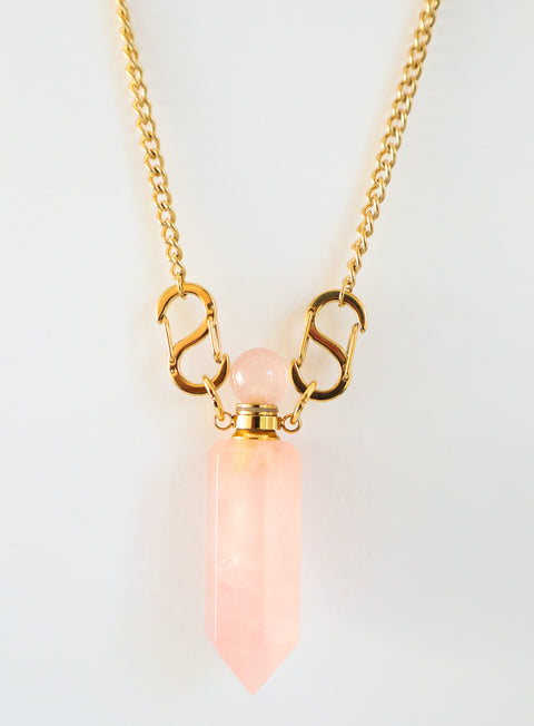 Collana Quarzo rosa | 80 cm