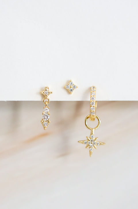 Tris di orecchini singoli Xenia