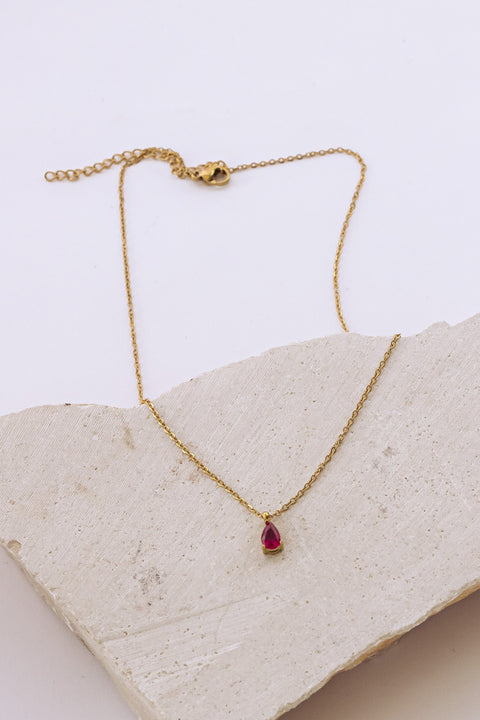 Collana Celeste pietra magenta